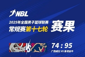 NBL常规赛今日赛果：广西威壮不敌中国香港金牛-1